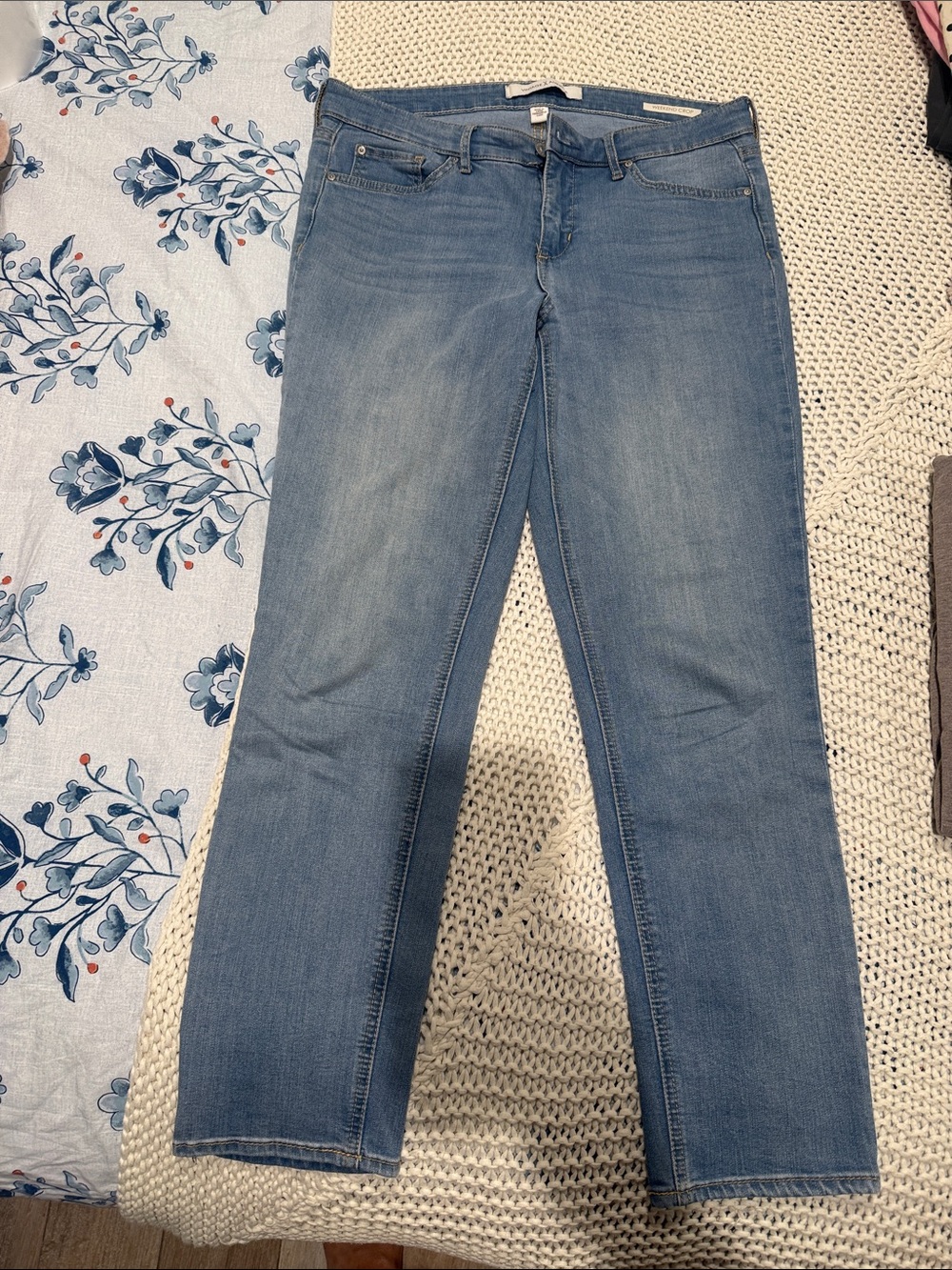 Vintage America Light Blue Straight Leg Jeans weekend crop